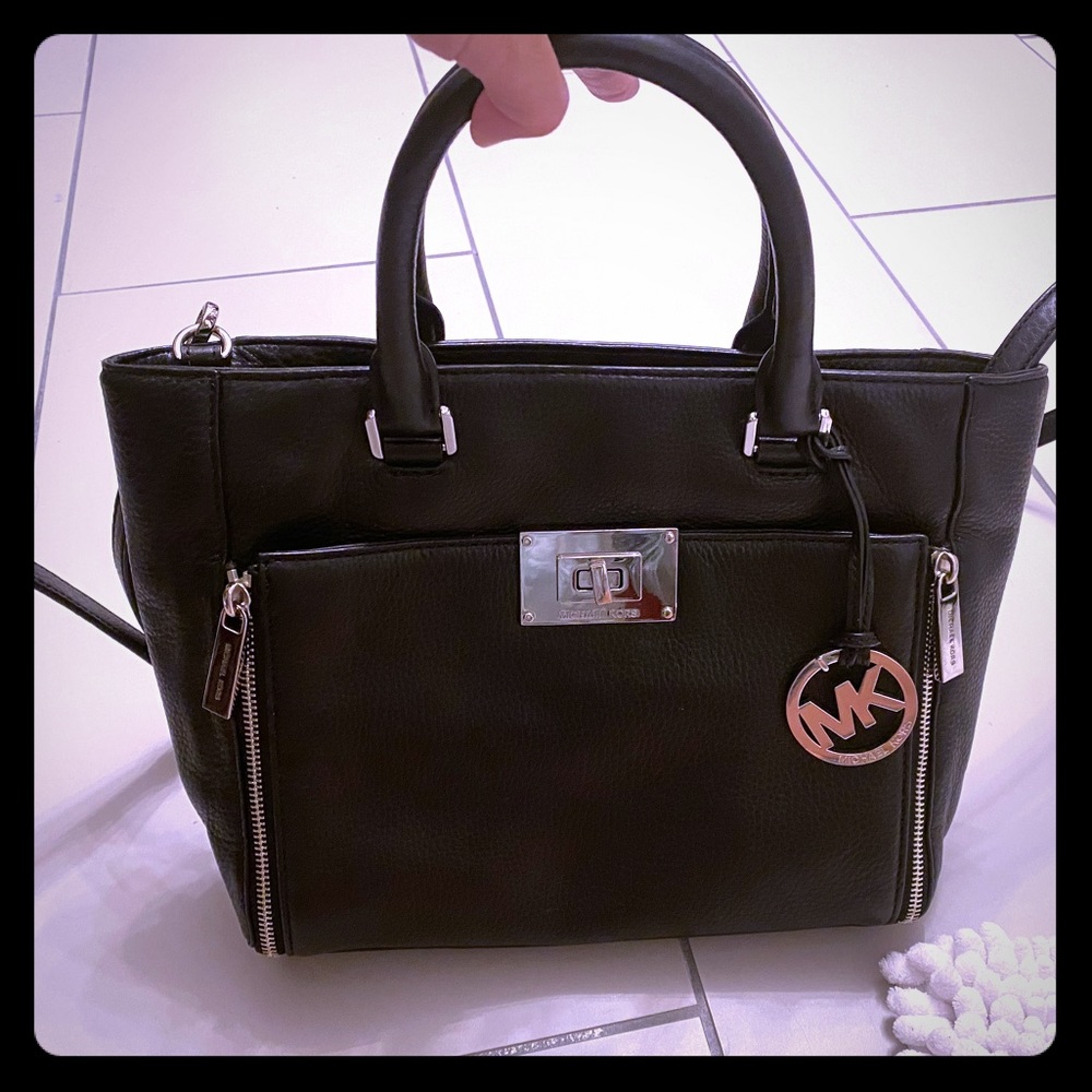 Nearly new MK purse black with silver hardware